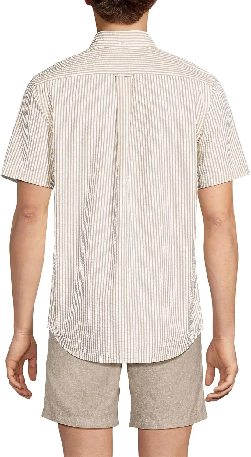 Lands' End Men's Short Sleeve Seersucker Shirt