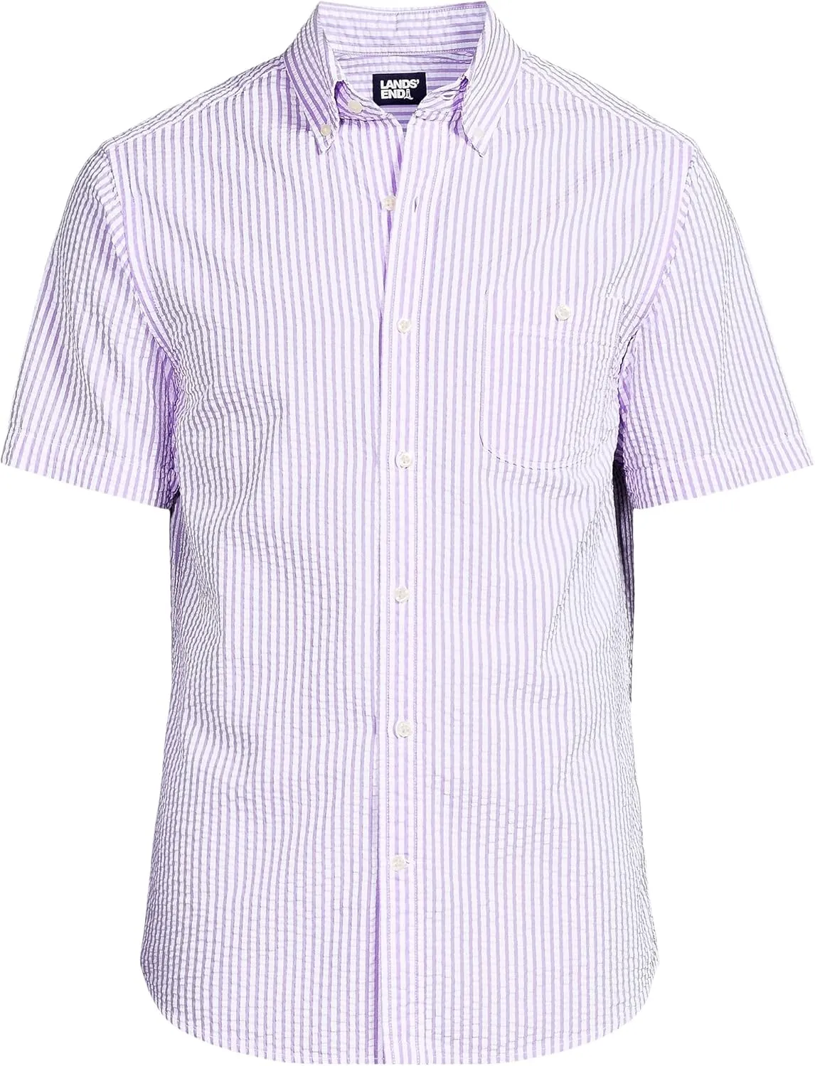 Lands' End Men's Short Sleeve Seersucker Shirt