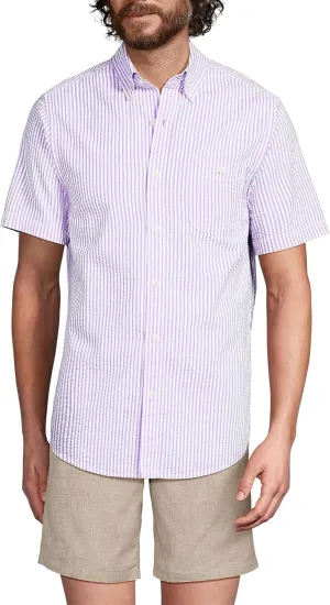 Lands' End Men's Short Sleeve Seersucker Shirt