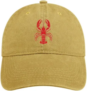 Lobster Unisex Adult Baseball Cap Curved Brim Sun Caps of Sports Denim Freely Adjustable