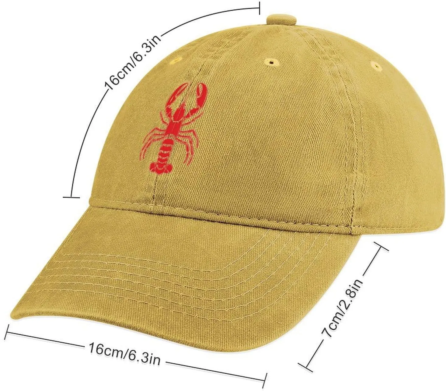 Lobster Unisex Adult Baseball Cap Curved Brim Sun Caps of Sports Denim Freely Adjustable