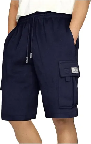 Men Cargo Shorts Casual Lightweight Summer Hiking Outdoor Shorts Elastic Waist Bermuda Short Pants with Multi Pockets