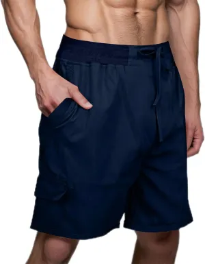 Men Wide Leg Shorts Quick Dry Summer Beach Trunks Elastic Waist Breathable Short Pants Lightweight Hiking Outfits