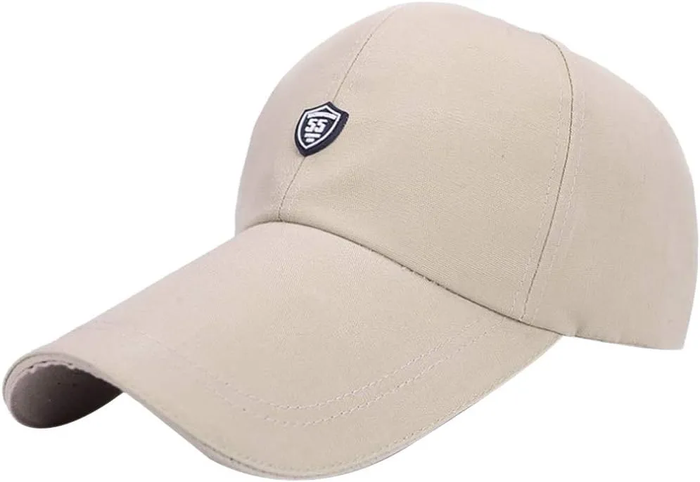 Men Women Long Brim Canvas Baseball Cap Outdoor Sports Casual Sun Hats Adjustable