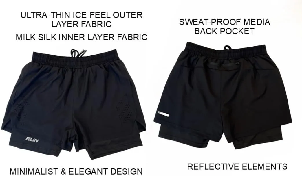 Men's 2-in-1 Running Shorts with Built-in Compression Liner Lightweight Quick-Dry Athletic Shorts for Gym Training and Sports