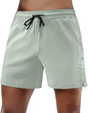 Men's Athletic Gym Shorts Running Workout Stretchy Breathable Quick Dry Shorts