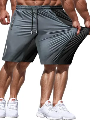 Men's Athletic Shorts Lightweight Sport,Gym,Workout，Running Jogging Shorts Quick Dry with Zipper Pockets