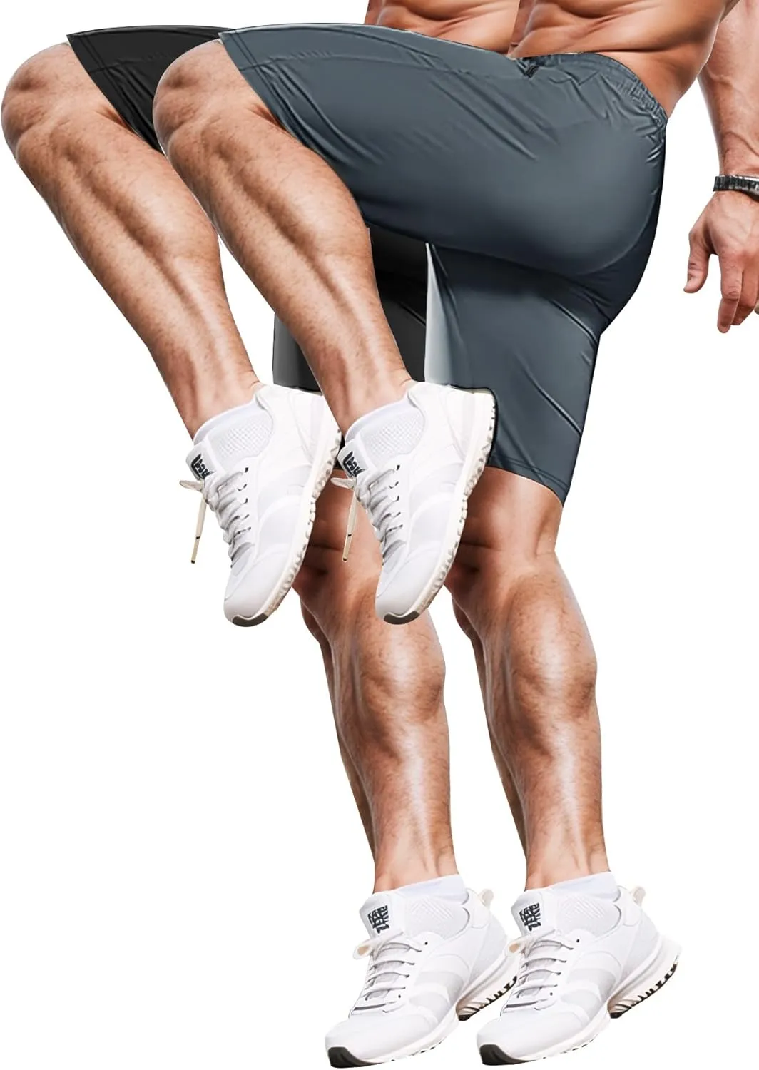 Men's Athletic Shorts Lightweight Sport,Gym,Workout，Running Jogging Shorts Quick Dry with Zipper Pockets