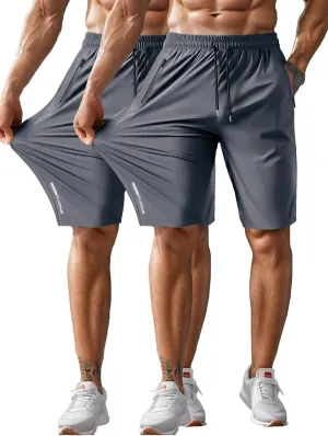 Men's Athletic Shorts Lightweight Sport,Gym,Workout，Running Jogging Shorts Quick Dry with Zipper Pockets