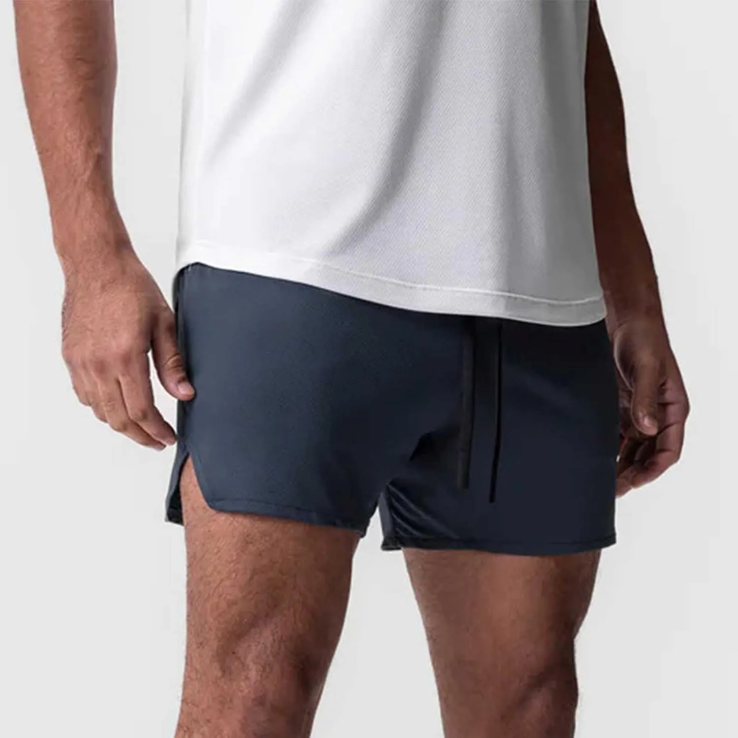 Mens Gym Running Shorts 5 inch Inseam Workout Shorts Quick-Dry Active Shorts Drawstring Waist Shorts with Towel Loop