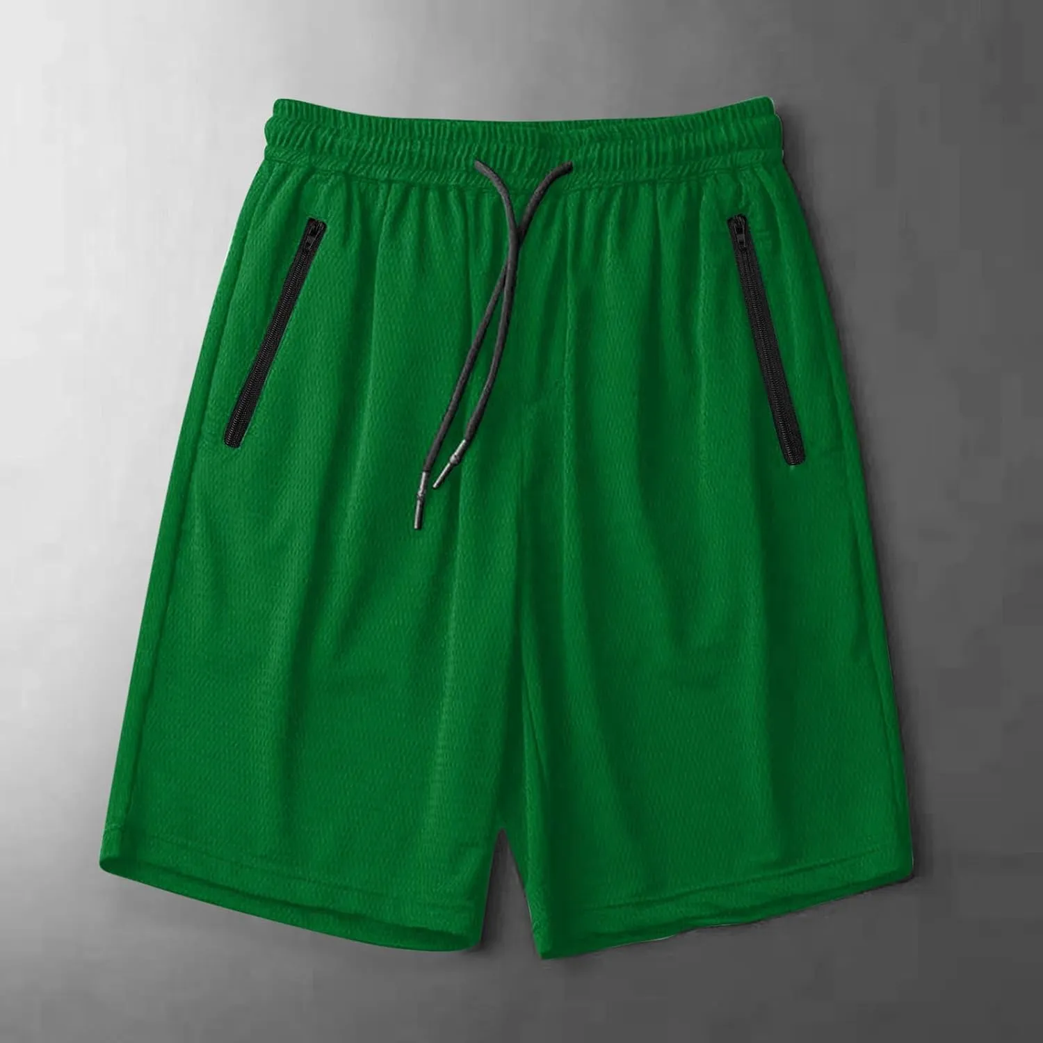 Mens Gym Shorts Mesh Breathable Quick-Dry Basketball Shorts Lightweight Running Half Pants with Zipper Pockets
