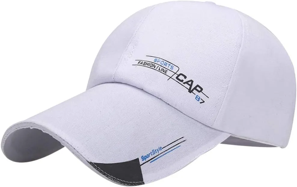 Men's Long Brim Baseball Cap Outdoor Sports Casual Sun Hats Adjustable