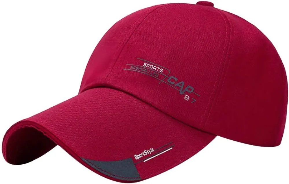 Men's Long Brim Baseball Cap Outdoor Sports Casual Sun Hats Adjustable