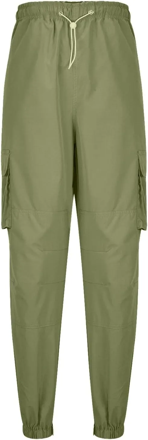 Men's Outdoor Hiking Cargo Pants Multi-Pocket Lightweight Tactical Casual Work Utility Pants Drawstring Jogger Sweatpants