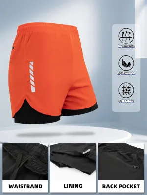 Mens Running Shorts Breathable Quick Dry Activewear for Workouts 2 in 1 Gym Shorts with Liner Athletic Shorts