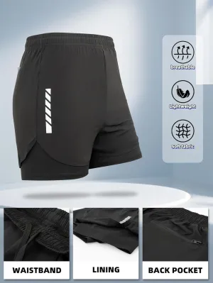 Mens Running Shorts Breathable Quick Dry Activewear for Workouts 2 in 1 Gym Shorts with Liner Athletic Shorts