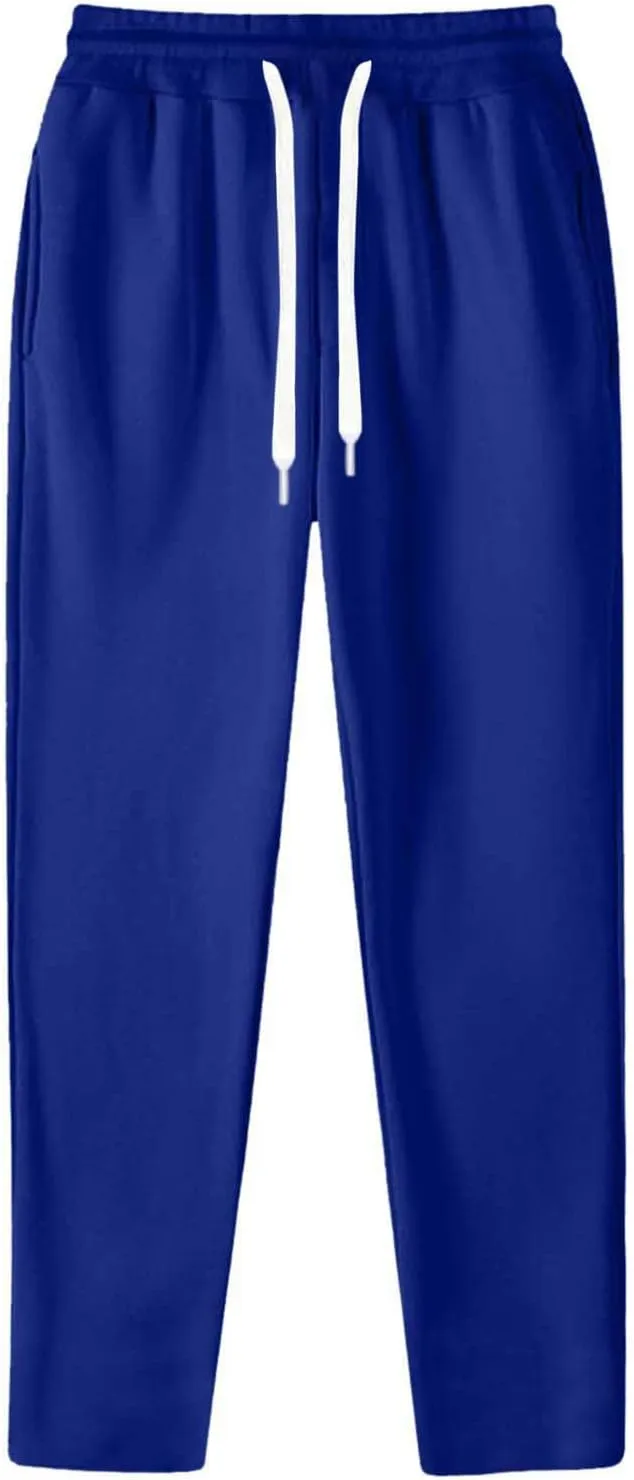 Men's Sweatpants Joggers Baggy Fleece Drawstring Elastic Waist Casual Gym Athletic Sweatpants for Men with Pockets