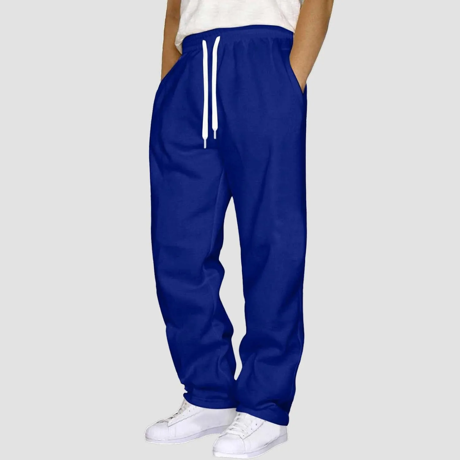 Men's Sweatpants Joggers Baggy Fleece Drawstring Elastic Waist Casual Gym Athletic Sweatpants for Men with Pockets