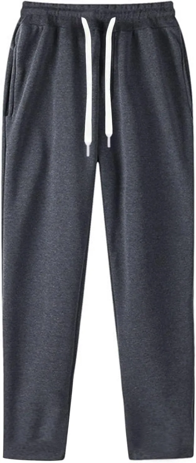 Men's Sweatpants Joggers Baggy Fleece Drawstring Elastic Waist Casual Gym Athletic Sweatpants for Men with Pockets