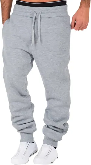 Mens Sweatpants with Pockets Athletic Drawstring Joggers Running Sports Track Pants Slim Fit Fashion Men's Trousers