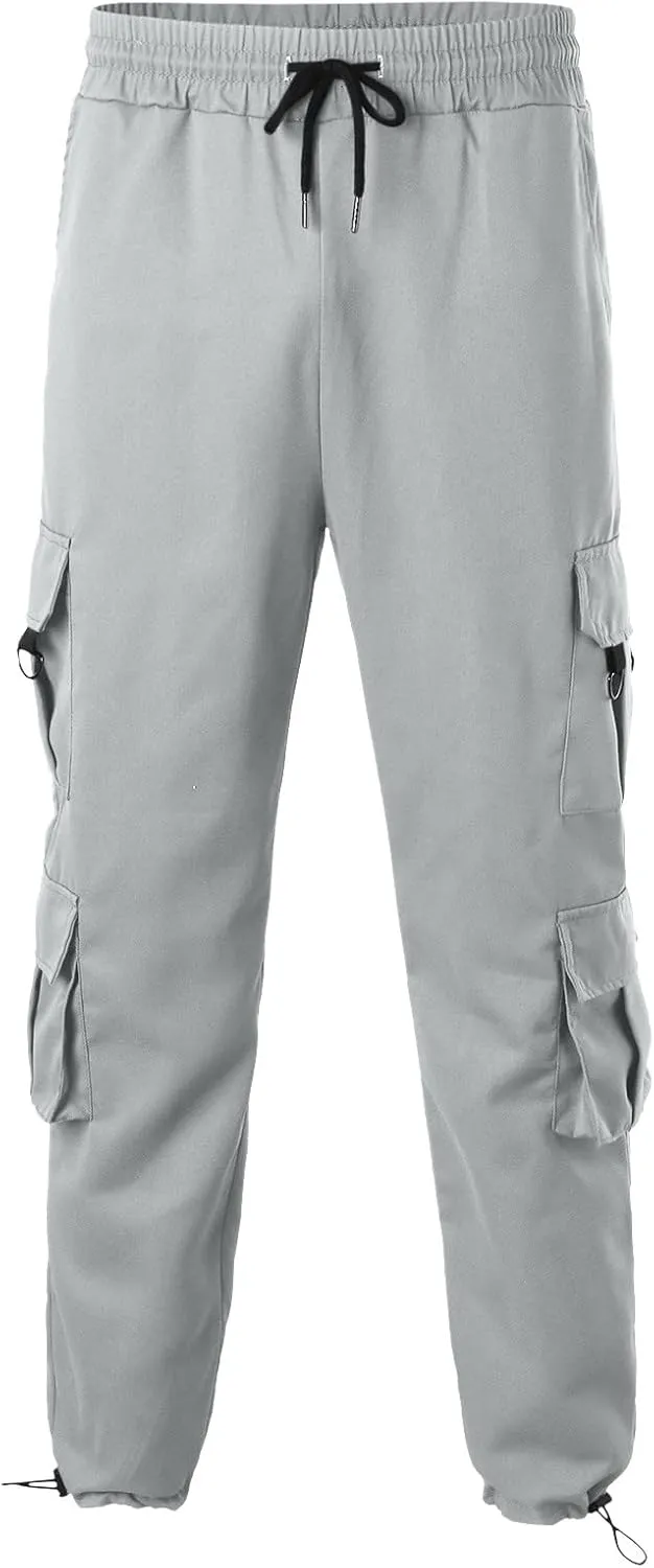 Mens Sweatpants with Pockets Big and Tall Pants Joggers Pants for Men with Zipper Pockets Slim Fit Drawstring Tapered