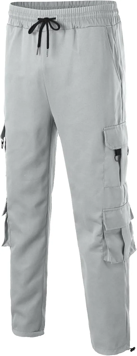 Mens Sweatpants with Pockets Big and Tall Pants Joggers Pants for Men with Zipper Pockets Slim Fit Drawstring Tapered