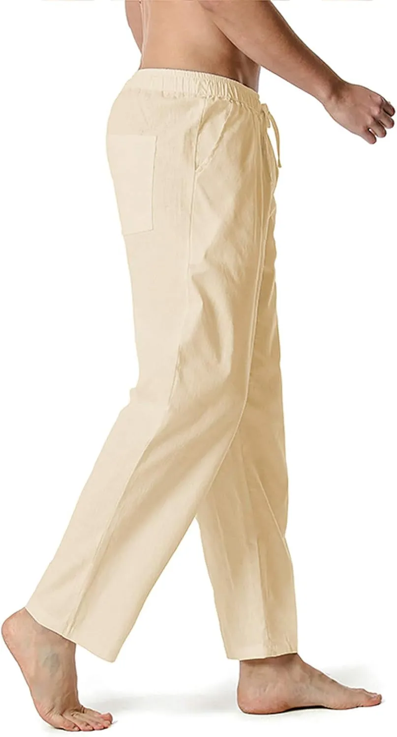 Mens Sweatpants with Pockets Big and Tall Pants Straight Leg Elastic Waist Jogger Sweatpants Fleece Cargo Sweatpants