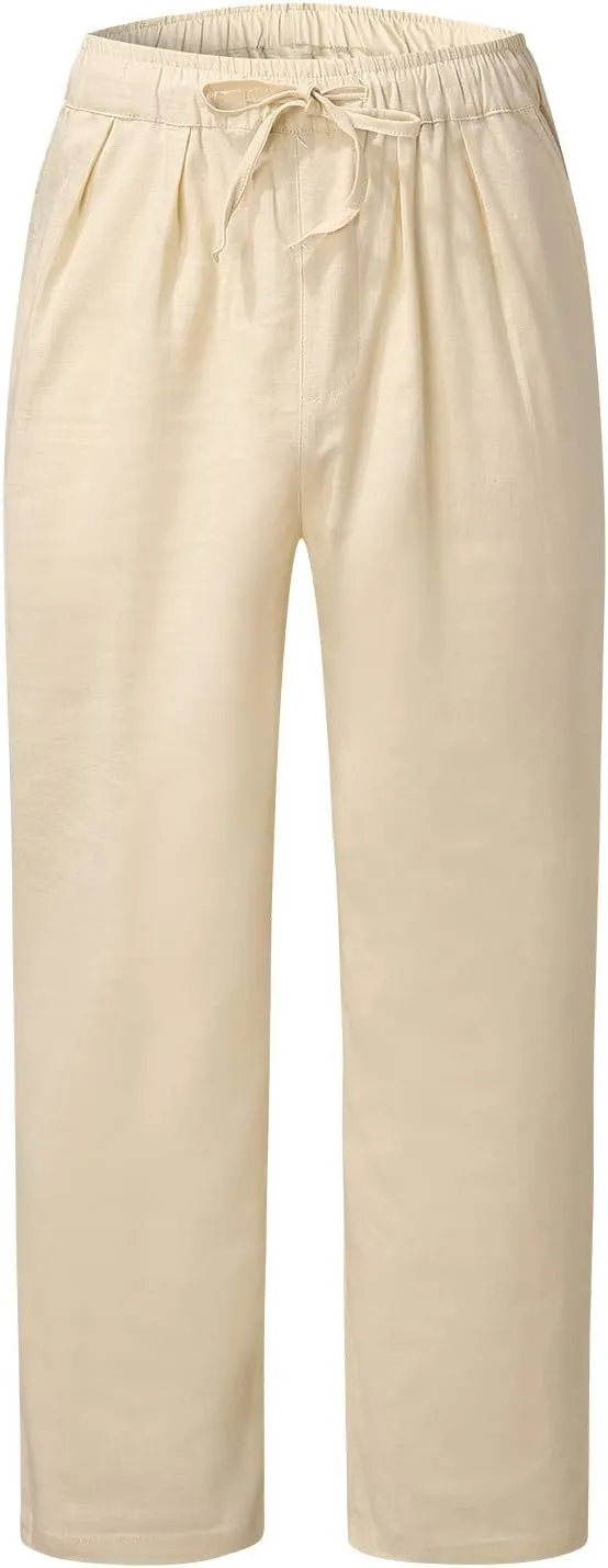 Mens Sweatpants with Pockets Big and Tall Pants Straight Leg Elastic Waist Jogger Sweatpants Fleece Cargo Sweatpants