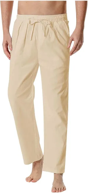Mens Sweatpants with Pockets Big and Tall Pants Straight Leg Elastic Waist Jogger Sweatpants Fleece Cargo Sweatpants