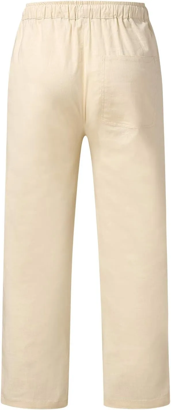 Mens Sweatpants with Pockets Big and Tall Pants Straight Leg Elastic Waist Jogger Sweatpants Fleece Cargo Sweatpants