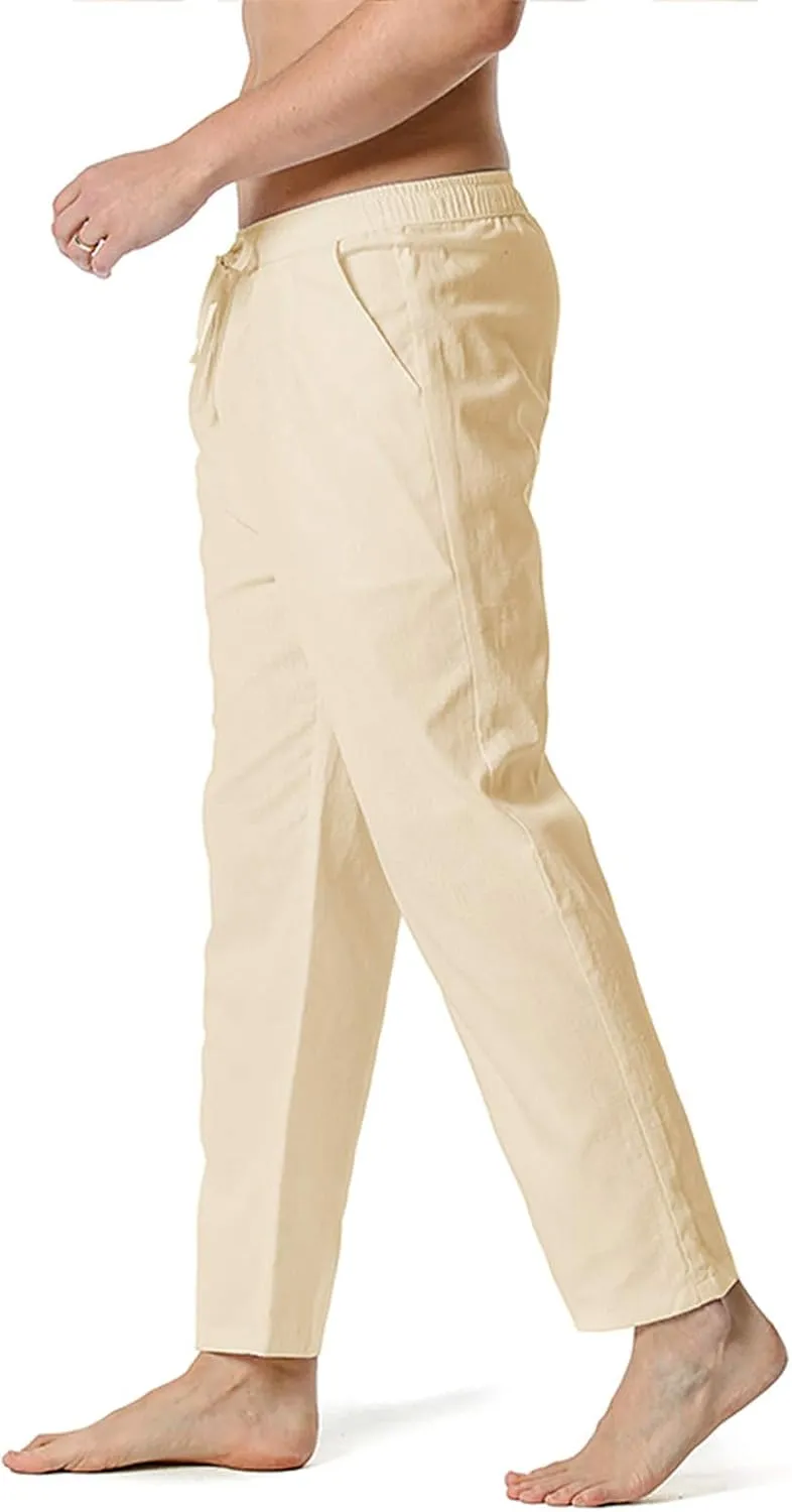 Mens Sweatpants with Pockets Big and Tall Pants Straight Leg Elastic Waist Jogger Sweatpants Fleece Cargo Sweatpants