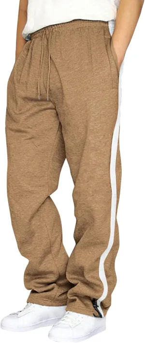 Mens Sweatpants with Pockets Big and Tall Waist Drawstring Long Pants Solid Color Pockets Casual Loose Trousers Joggers