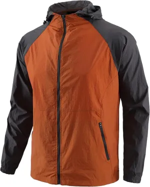 Men's Windbreaker Hoodie Zip Up Lightweight Nylon Rain Jackets for Outdoor Sports