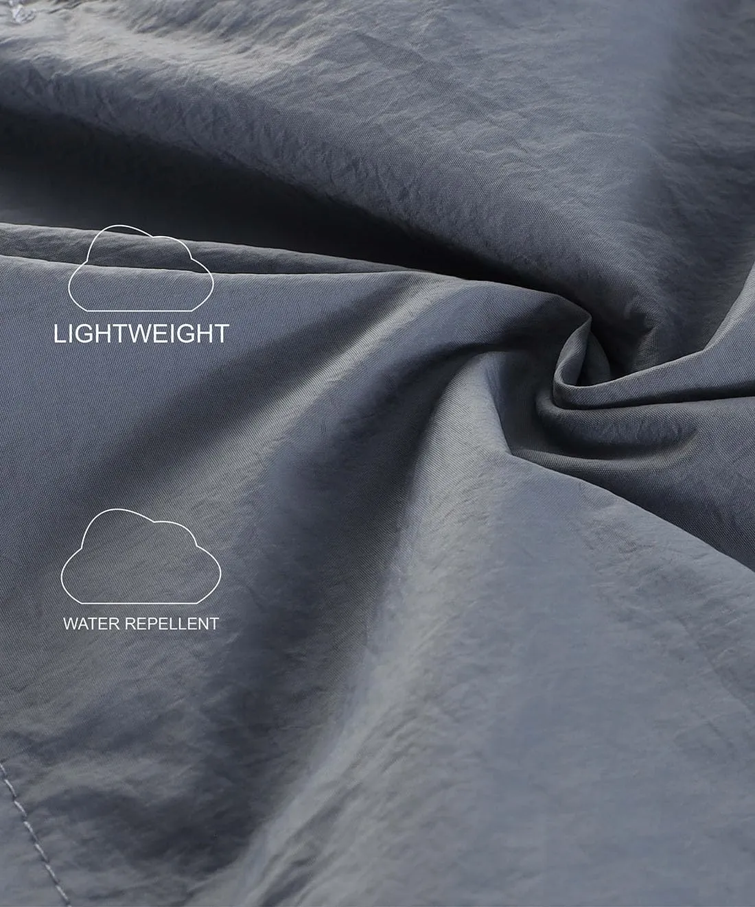 Men's Windbreaker Hoodie Zip Up Lightweight Nylon Rain Jackets for Outdoor Sports
