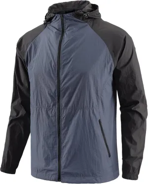 Men's Windbreaker Hoodie Zip Up Lightweight Nylon Rain Jackets for Outdoor Sports