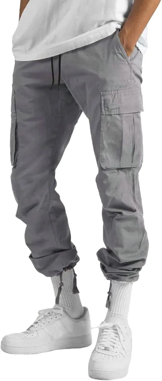 Mens Workout Cargo Sweatpants Heavyweight Mens Fashion Athletic Joggers Pants Sweatpants Trousers Cotton Cargo Pants