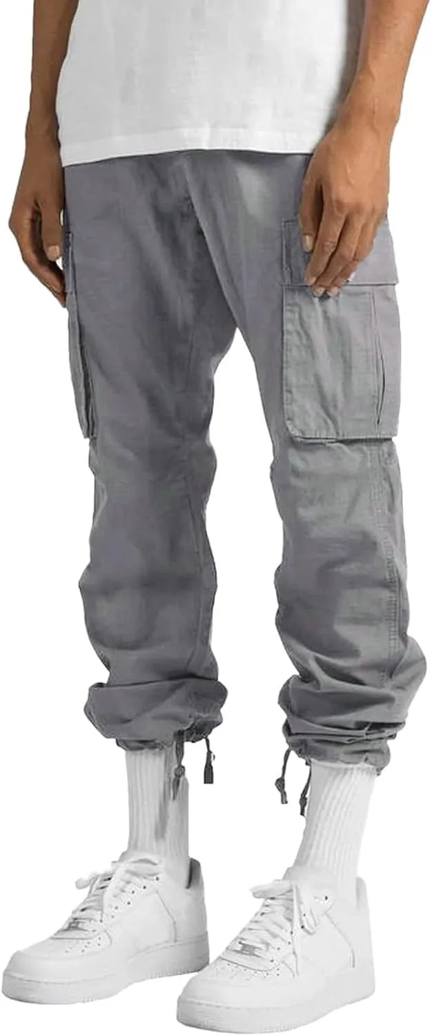 Mens Workout Cargo Sweatpants Heavyweight Mens Fashion Athletic Joggers Pants Sweatpants Trousers Cotton Cargo Pants