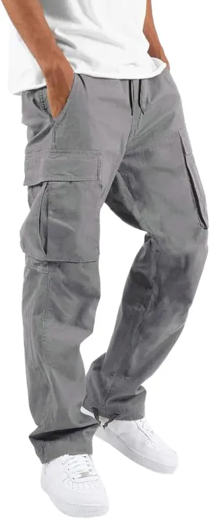 Mens Workout Cargo Sweatpants Heavyweight Mens Fashion Athletic Joggers Pants Sweatpants Trousers Cotton Cargo Pants