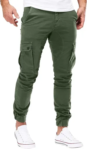 Mens Workout Cargo Sweatpants Pants Tooling Camouflage Pants Men's Heavyweight Fleece Cargo Sweatpants Elastic Waist