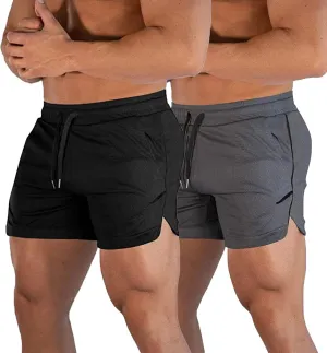 Men's Workout Running Shorts 5 Inch Breathable Lightweight Gym Athletic Sport Shorts for Bodybuilding Training