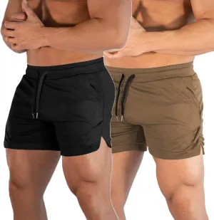 Men's Workout Running Shorts 5 Inch Breathable Lightweight Gym Athletic Sport Shorts for Bodybuilding Training