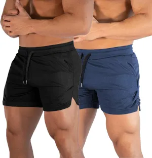 Men's Workout Running Shorts 5 Inch Breathable Lightweight Gym Athletic Sport Shorts for Bodybuilding Training