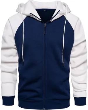 Men's Zip Up Hoodie Casual Camouflage Sports Sweatshirt Long Sleeve Zipper Hooded Jacket Coat