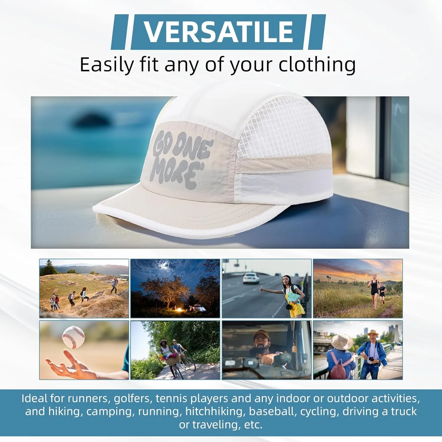 Mesh 5 Panel Baseball Cap Summer Short Brim Hats for Men Women Breathable Lightweight Dad Hat Umpire Cadet Cap