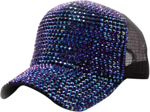 Messy Bun Ponytail Sports Baseball Cap Sequin Glitter Dad Hat for Men Women Vintage Plain Trucker Hat