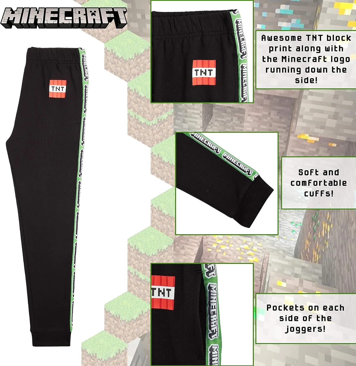 Minecraft Hoodie or Sweatpants for Boys Teens Gaming Mix & Match Activewear
