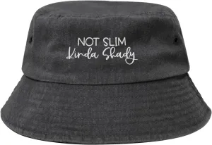 Not Slim Kinda Shady Hat Washed Denim Bucket Summer Fisherman Caps