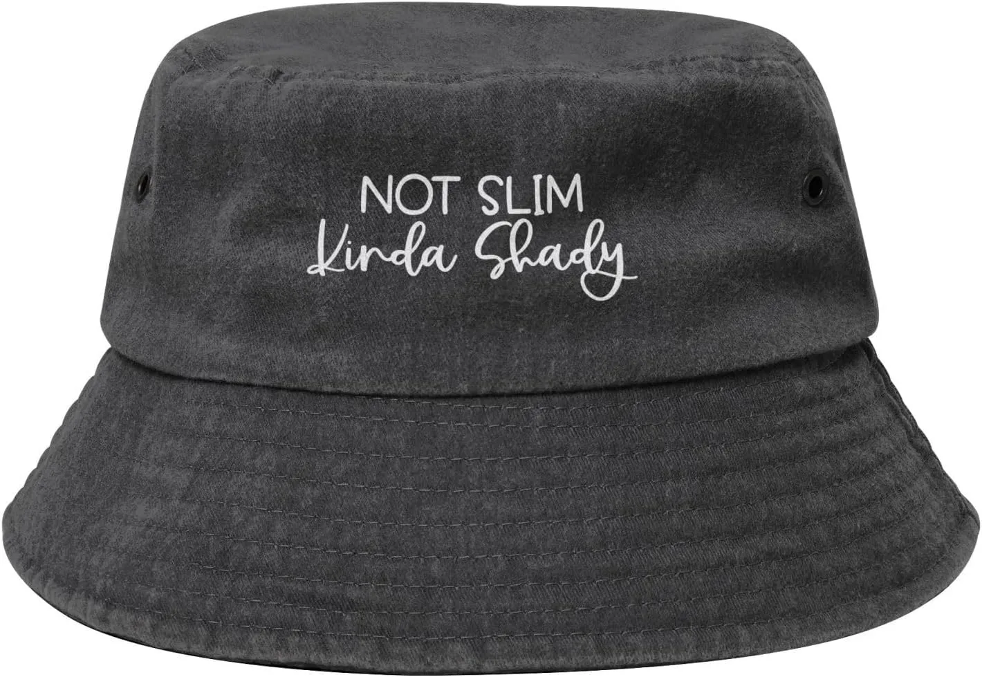 Not Slim Kinda Shady Hat Washed Denim Bucket Summer Fisherman Caps