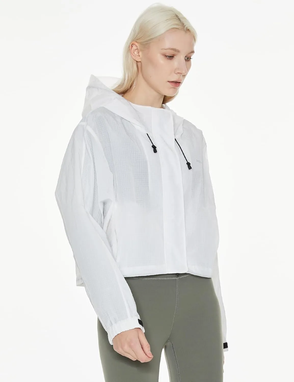 Orolay Women's Cropped Athletic Jacket Workout Running Yoga Gym Activewear Zip-Up Sun Protection Hoodie Summer Jackets