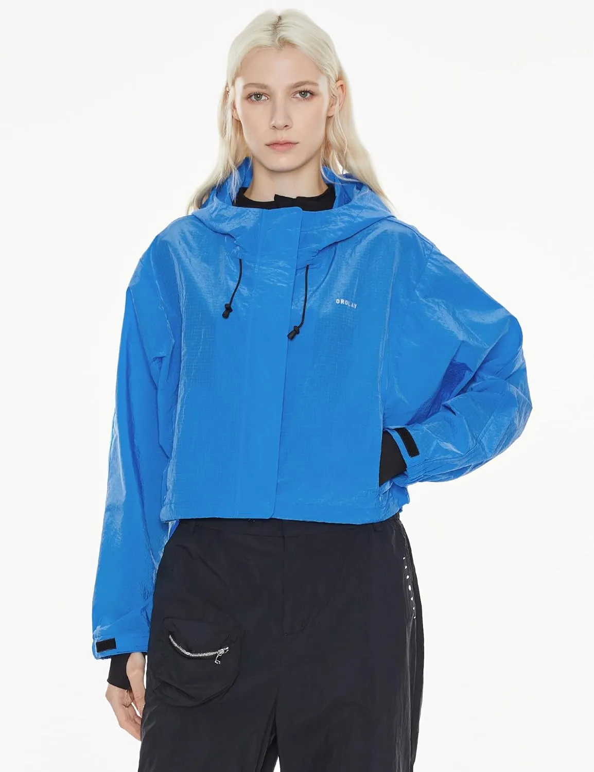 Orolay Women's Cropped Athletic Jacket Workout Running Yoga Gym Activewear Zip-Up Sun Protection Hoodie Summer Jackets